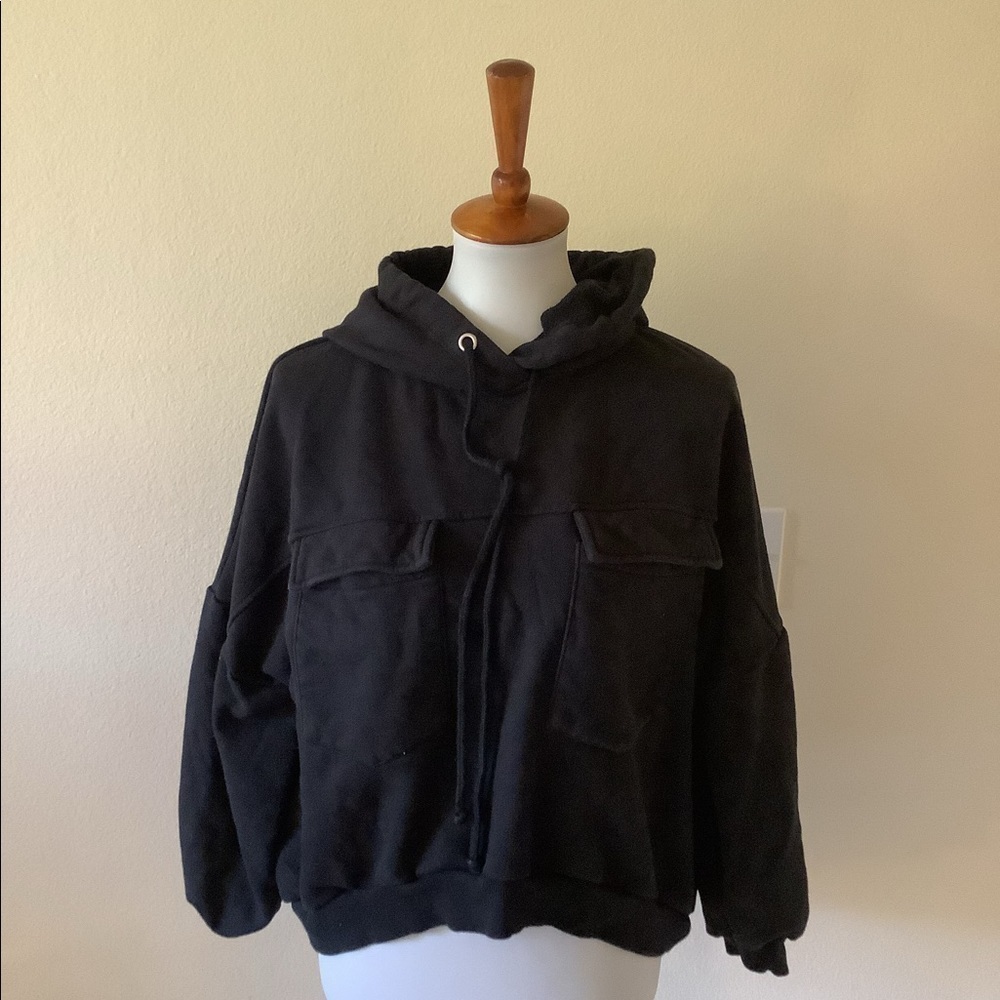 The Range Women’s Front Pocket Hoodie Black Size S Pullover Lounge Athletic